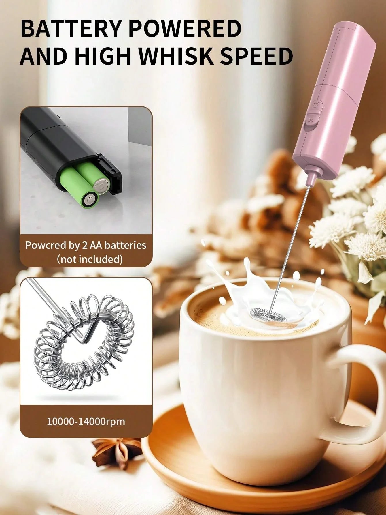 CLITON Handheld Electric Milk Frother