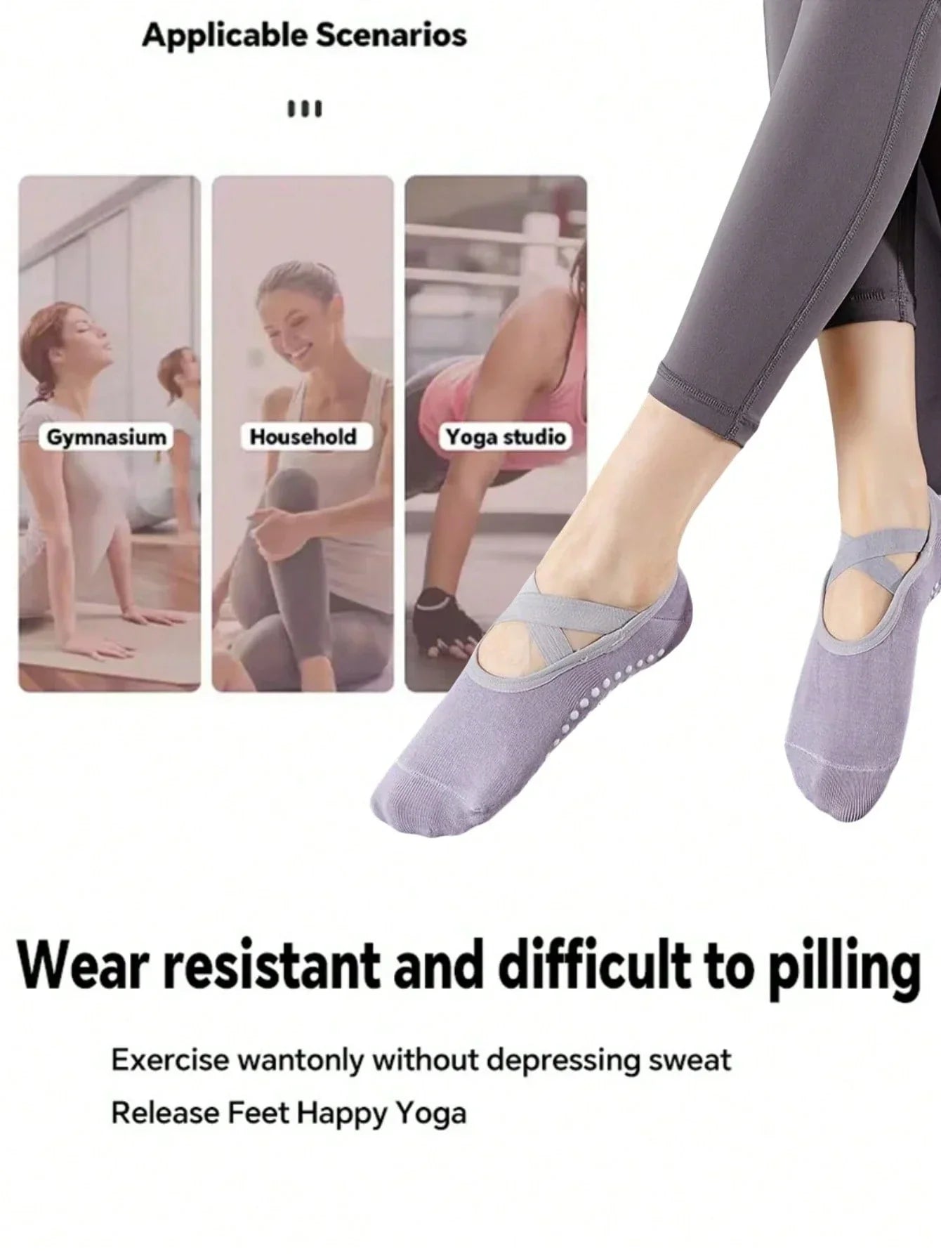Non-Slip Pilates Yoga Socks Pair