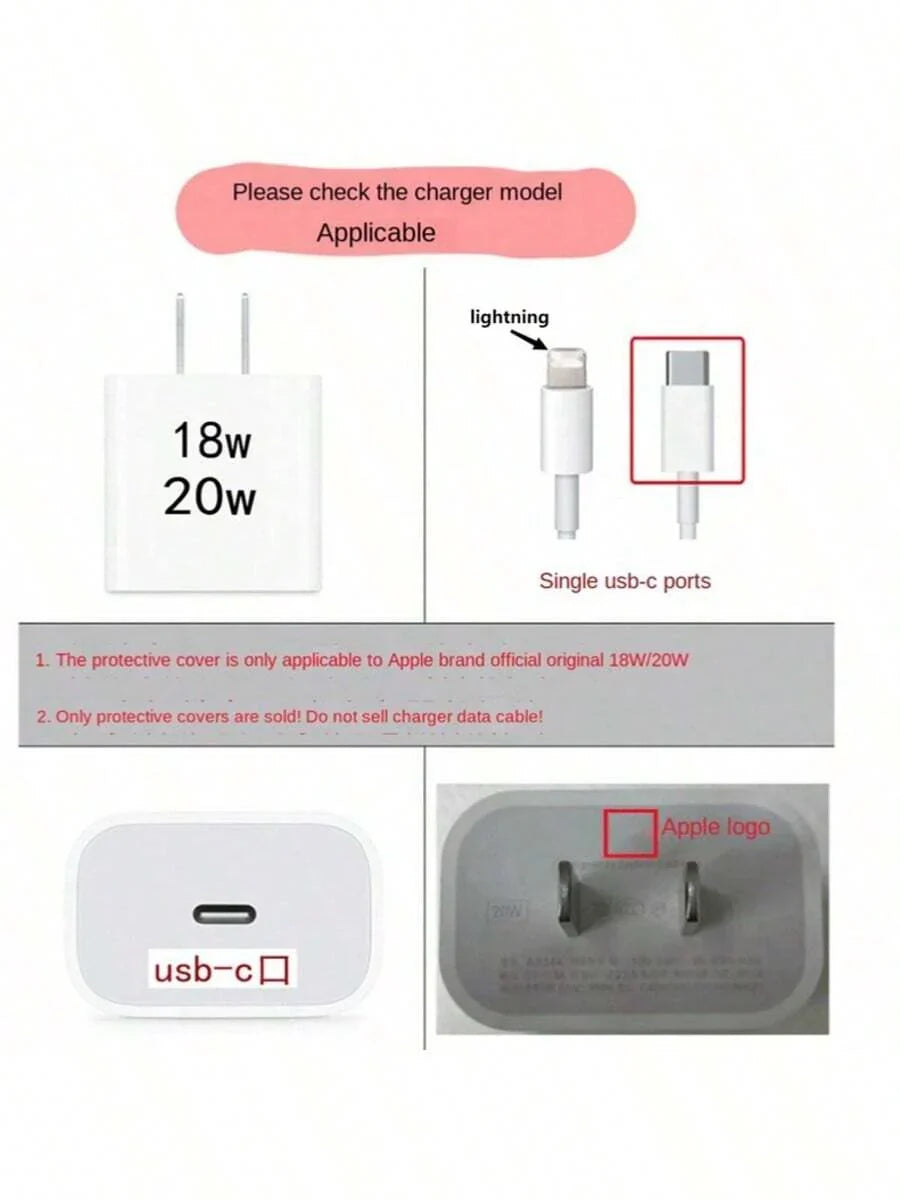 Printed Butterfly & Sunflower Design TPU Charging Cable Protector Case