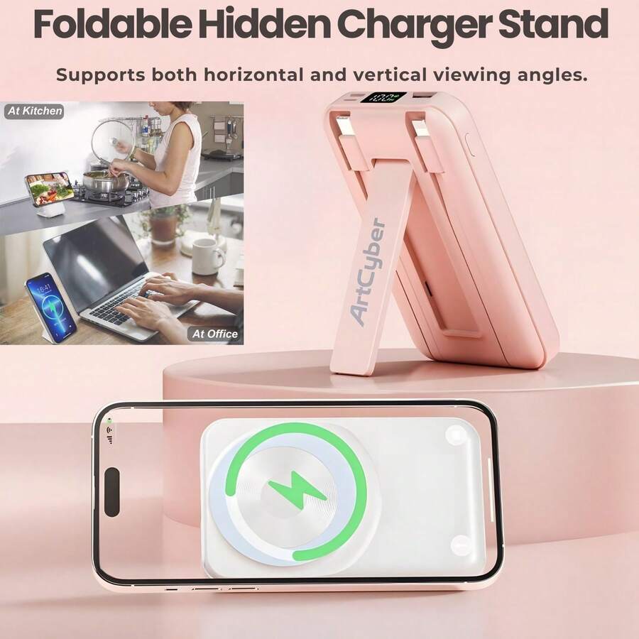 Latest Wireless Magnetic Battery Pack, 10000mAh Magnetic Power Bank