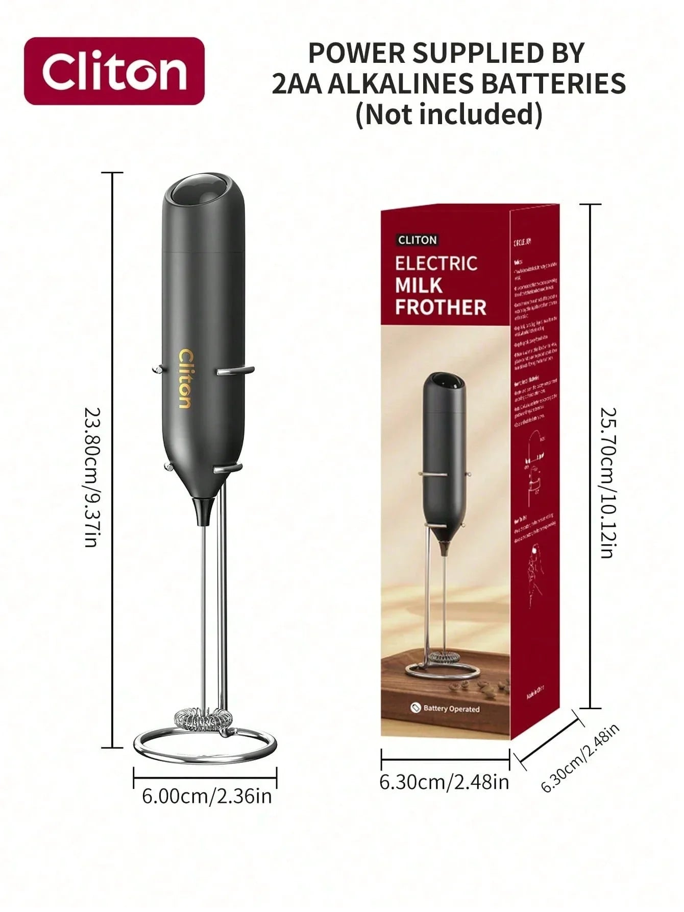 CLITON Battery-Powered Milk Frother