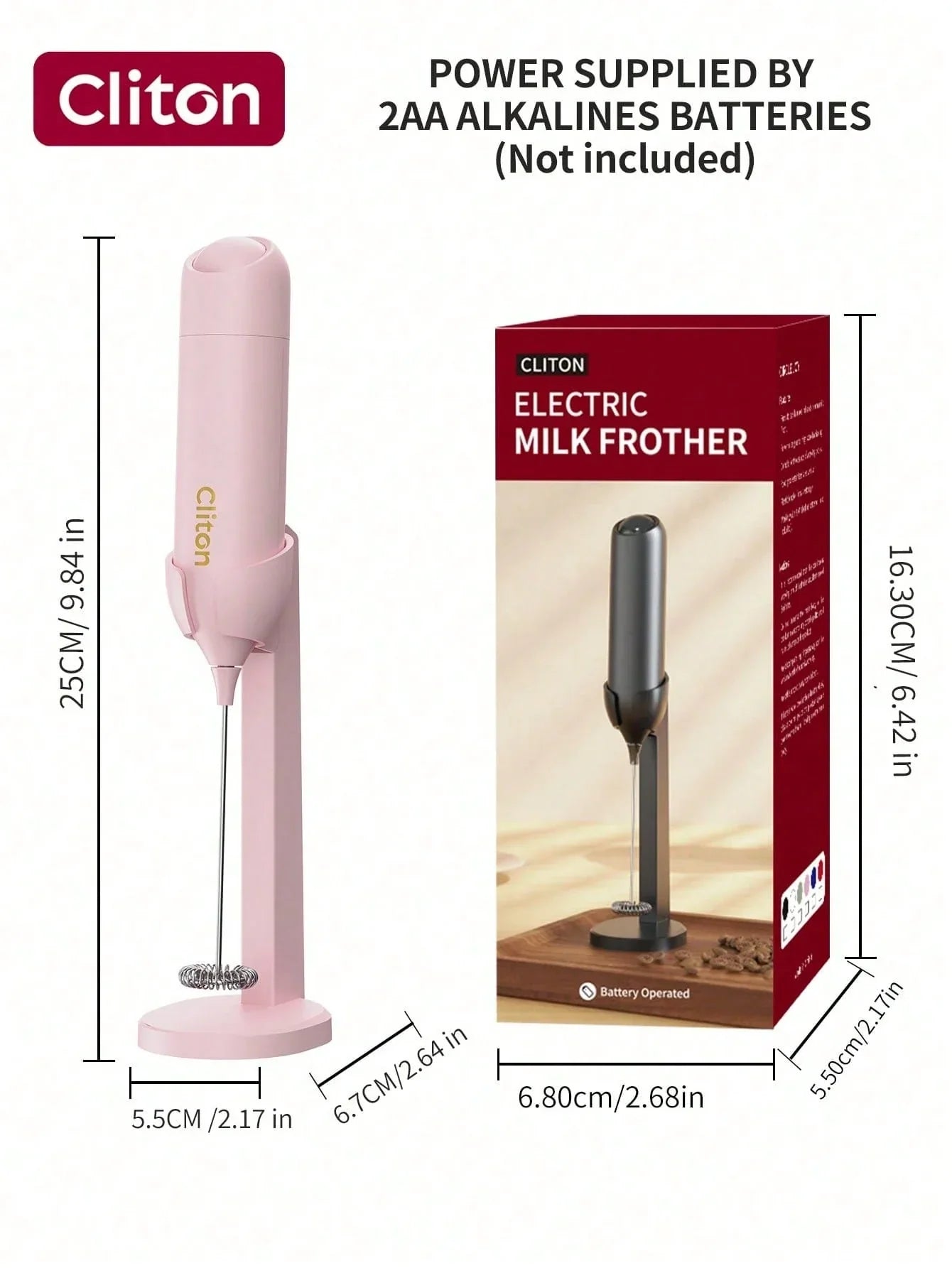 CLITON Battery-Powered Milk Frother