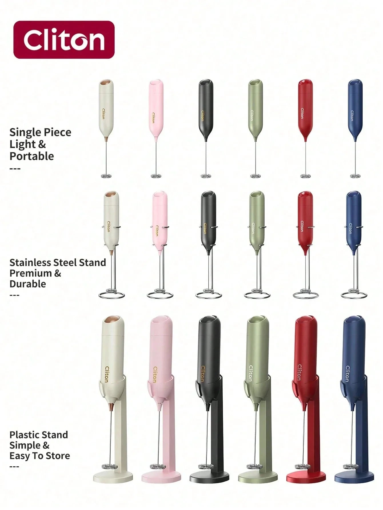CLITON Battery-Powered Milk Frother