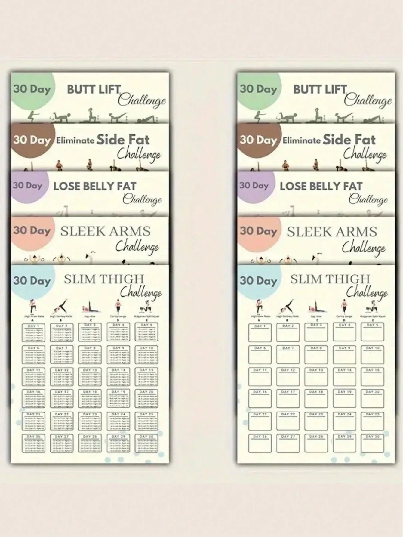 30-Day Home Workout Posters