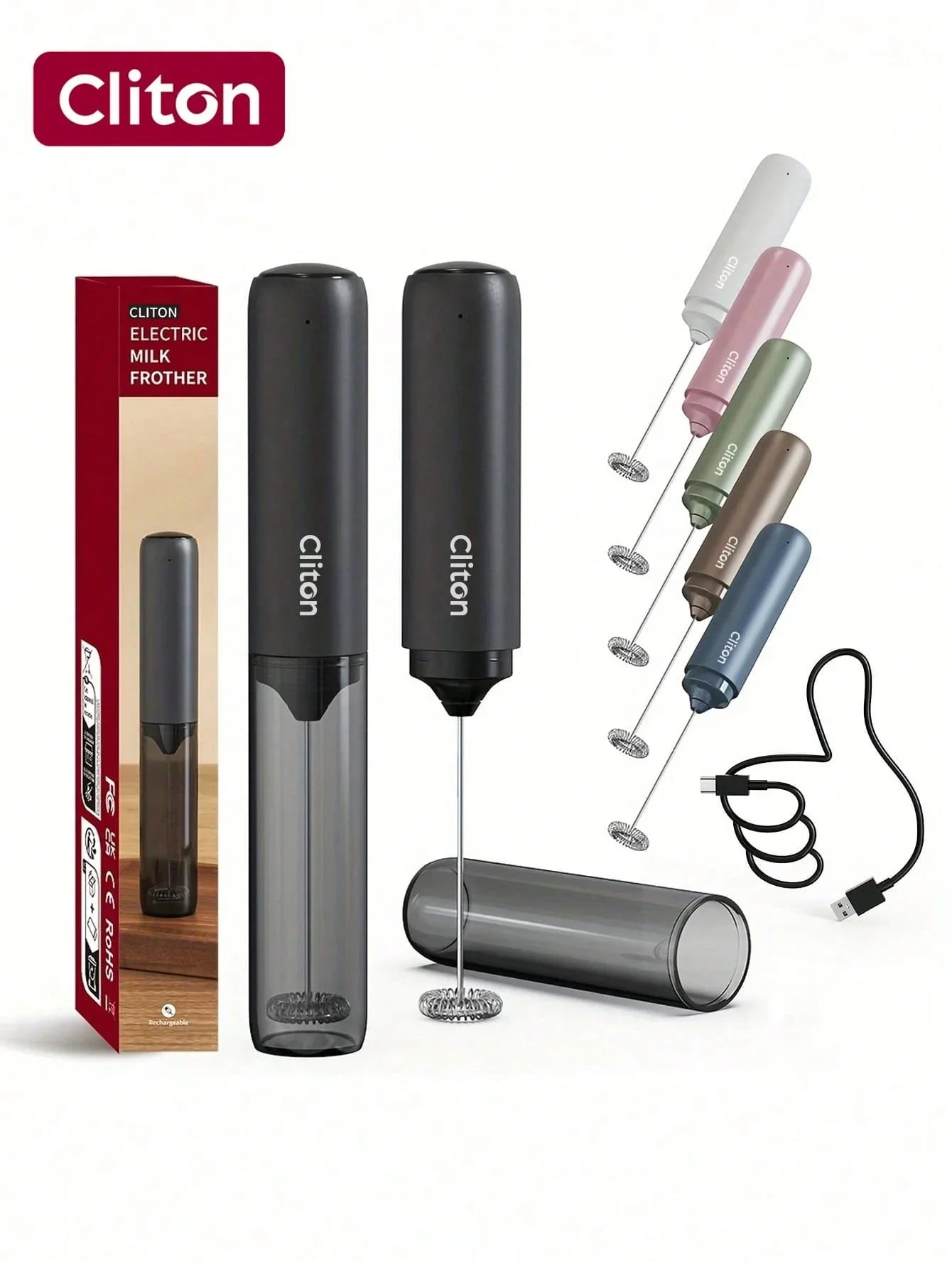 CLITON Rechargeable Electric Milk Frother