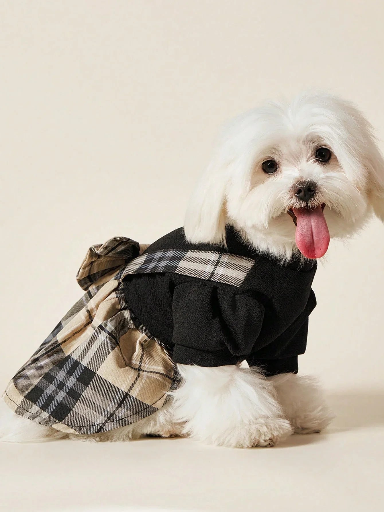 PETSIN Plaid Bow-Tie Pet Dress