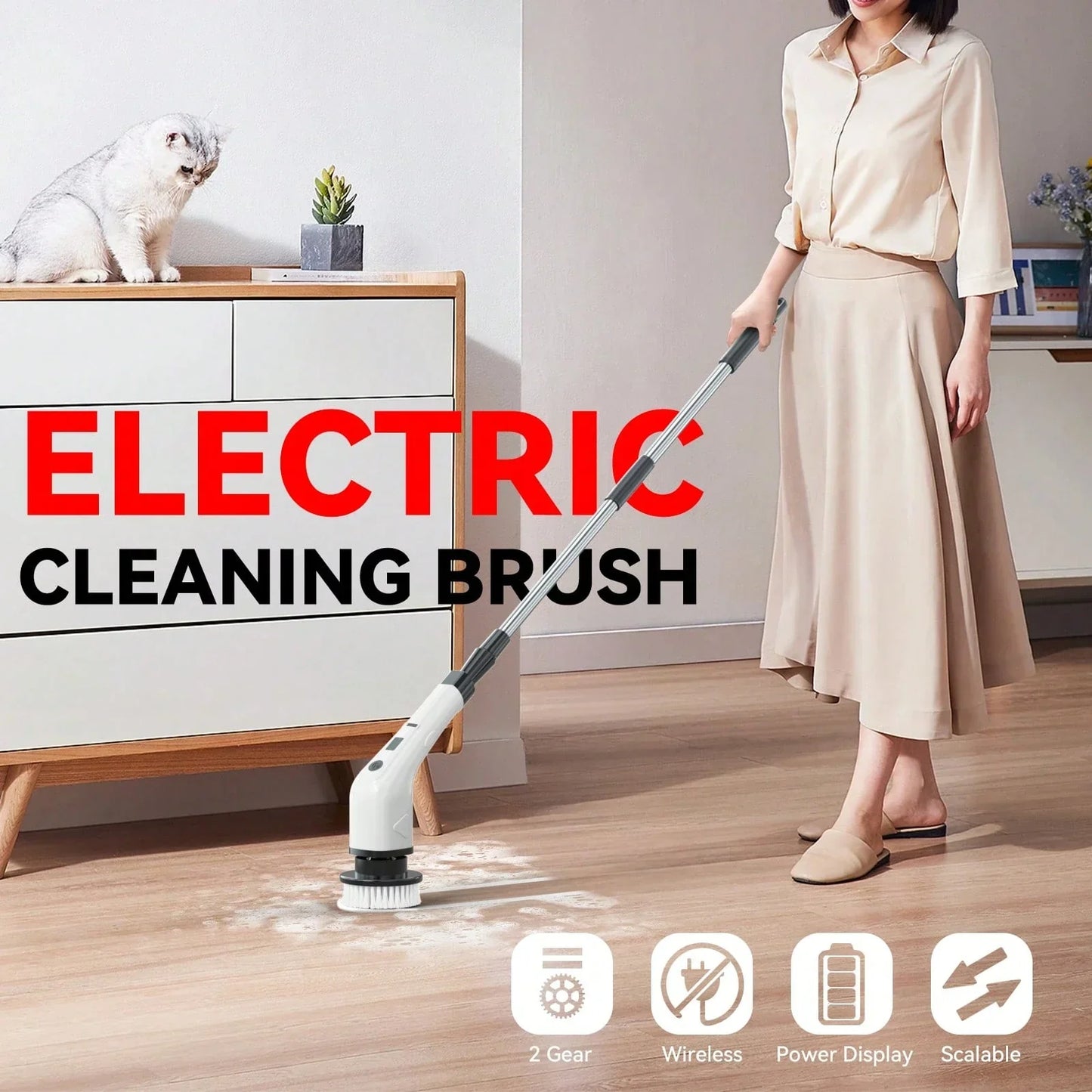 Cordless Electric Spin Scrubber