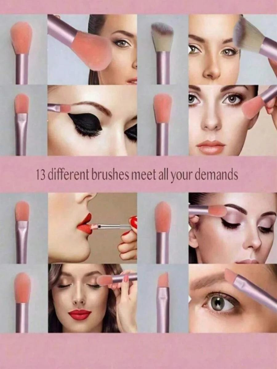 13pcs Professional Makeup Brush Set, Suitable For Foundation