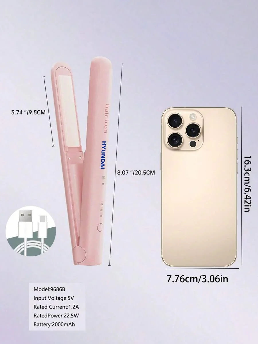 HYUNDAI 2-In-1 Mini Wireless Tourmaline Ceramic Hair Curler