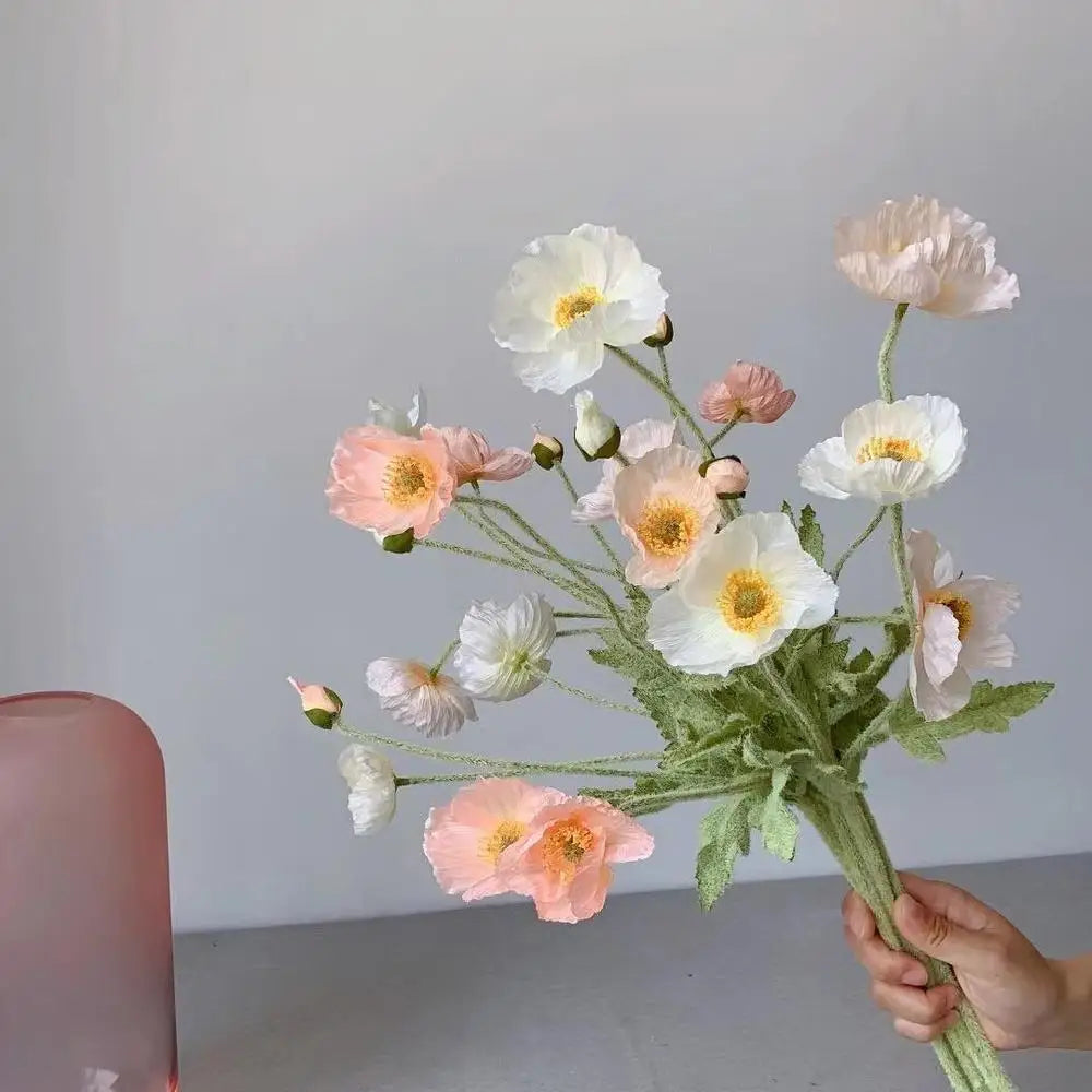 Silk Poppy Flower Stem