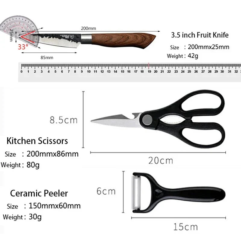 6-Piece Stainless Kitchen Knife Set