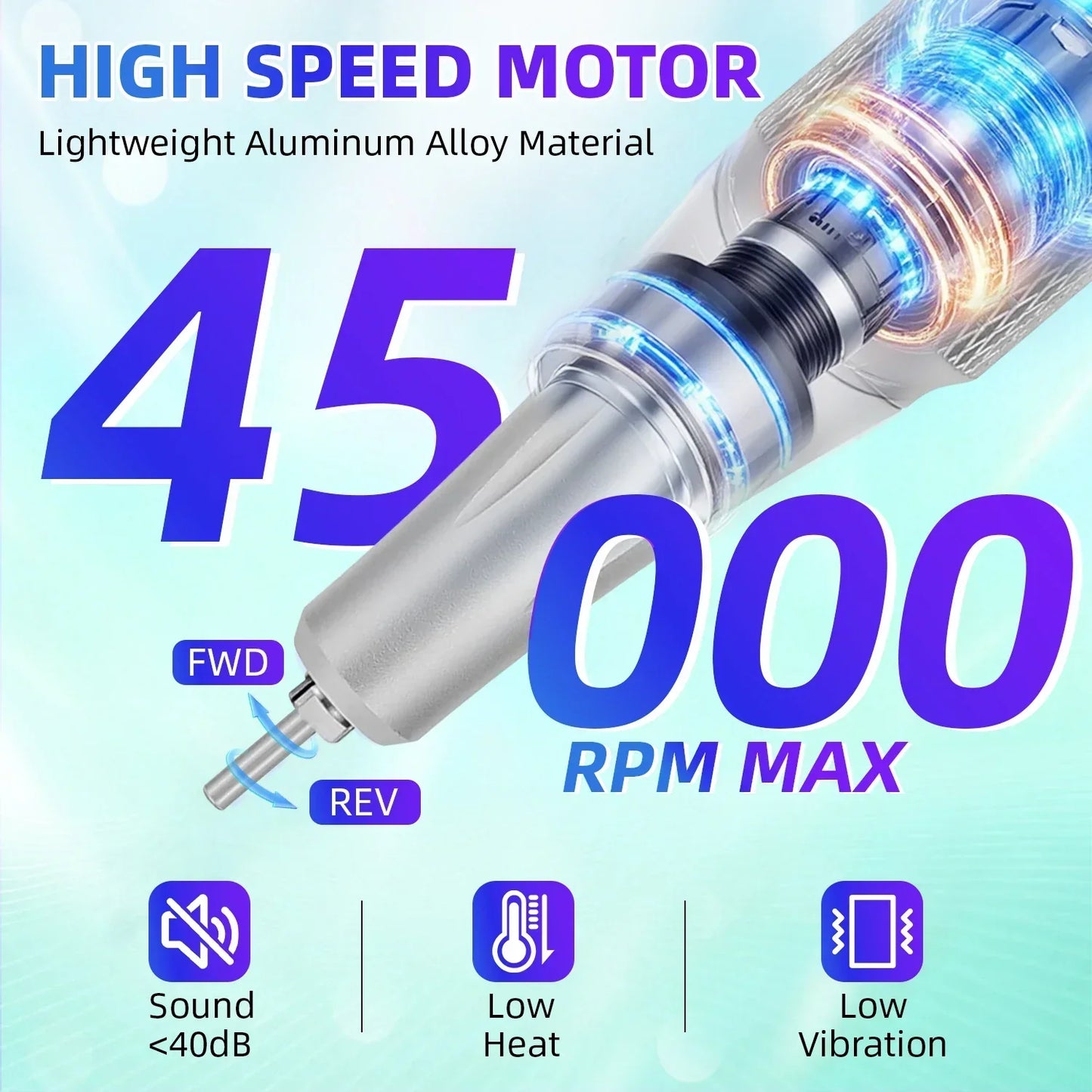 Professional 45000RPM Portable Nail Drill