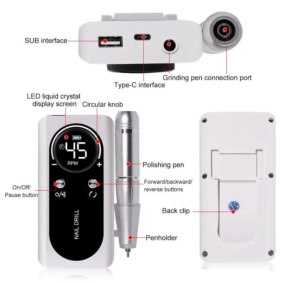 Portable Electric Nail Drill Machine