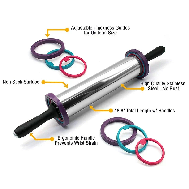Adjustable Stainless Steel Rolling Pin