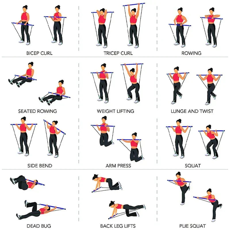 LINGPENG Multifunctional Pilates Fitness Bar