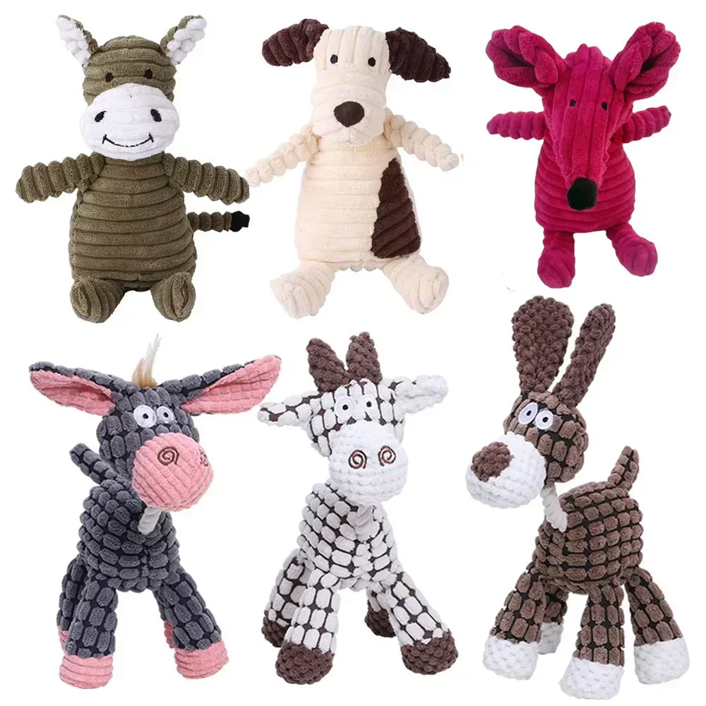 Corduroy Animal Dog Toy