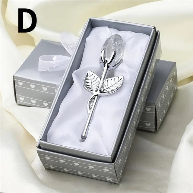Crystal Glass Rose Figurine