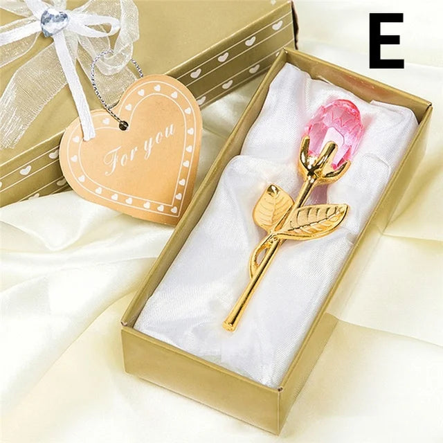 Crystal Glass Rose Figurine
