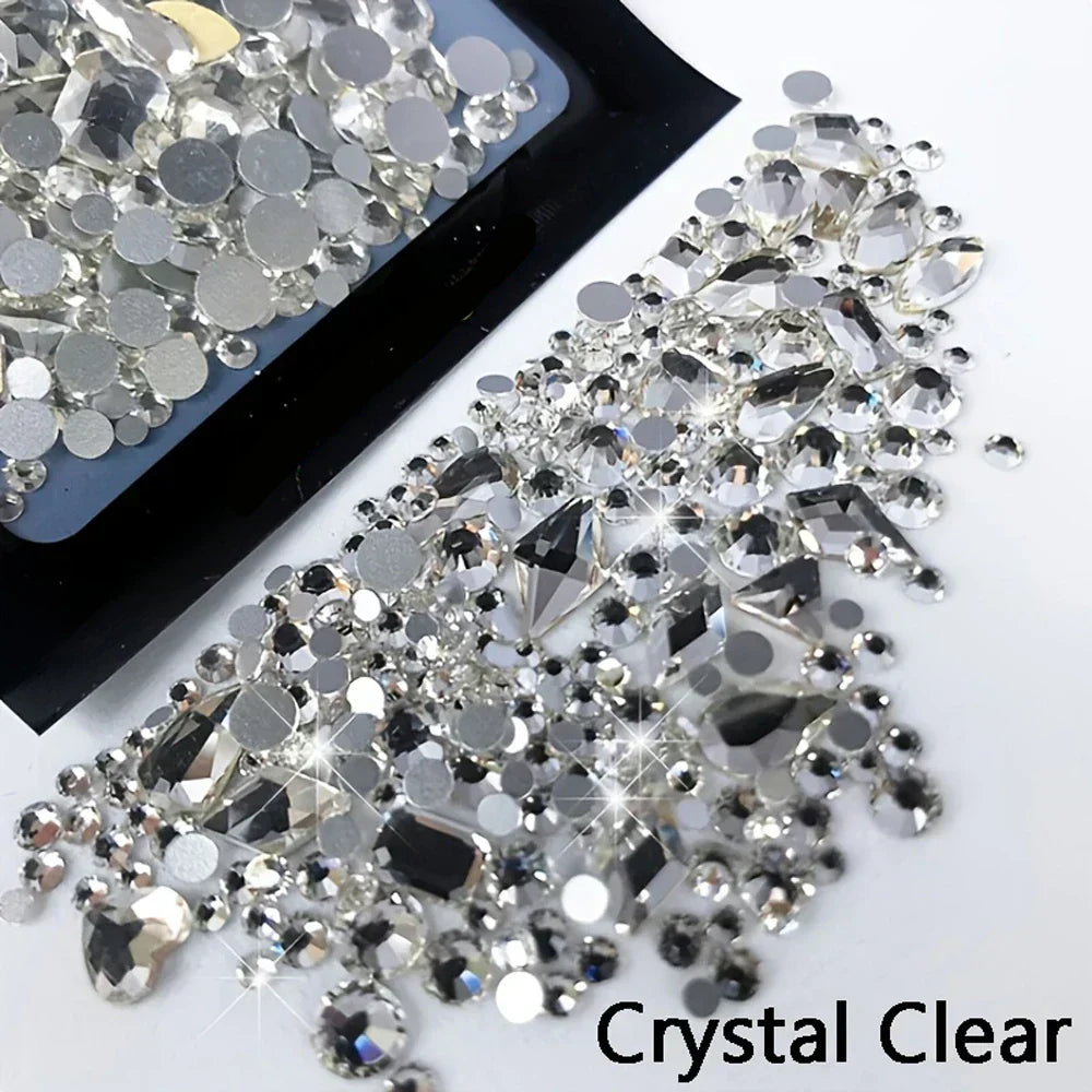 Y2K Glass Rhinestone Nail Set