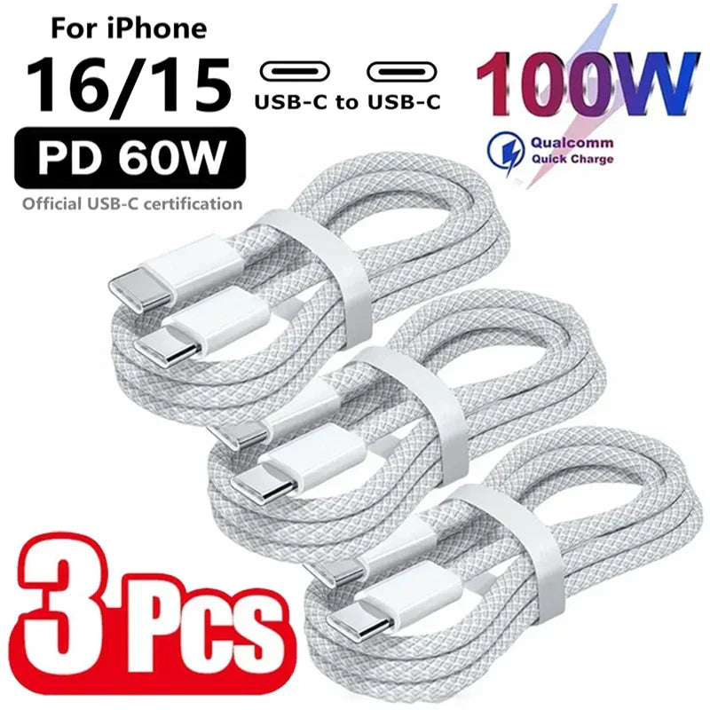 3PCS 100W USB C Cables