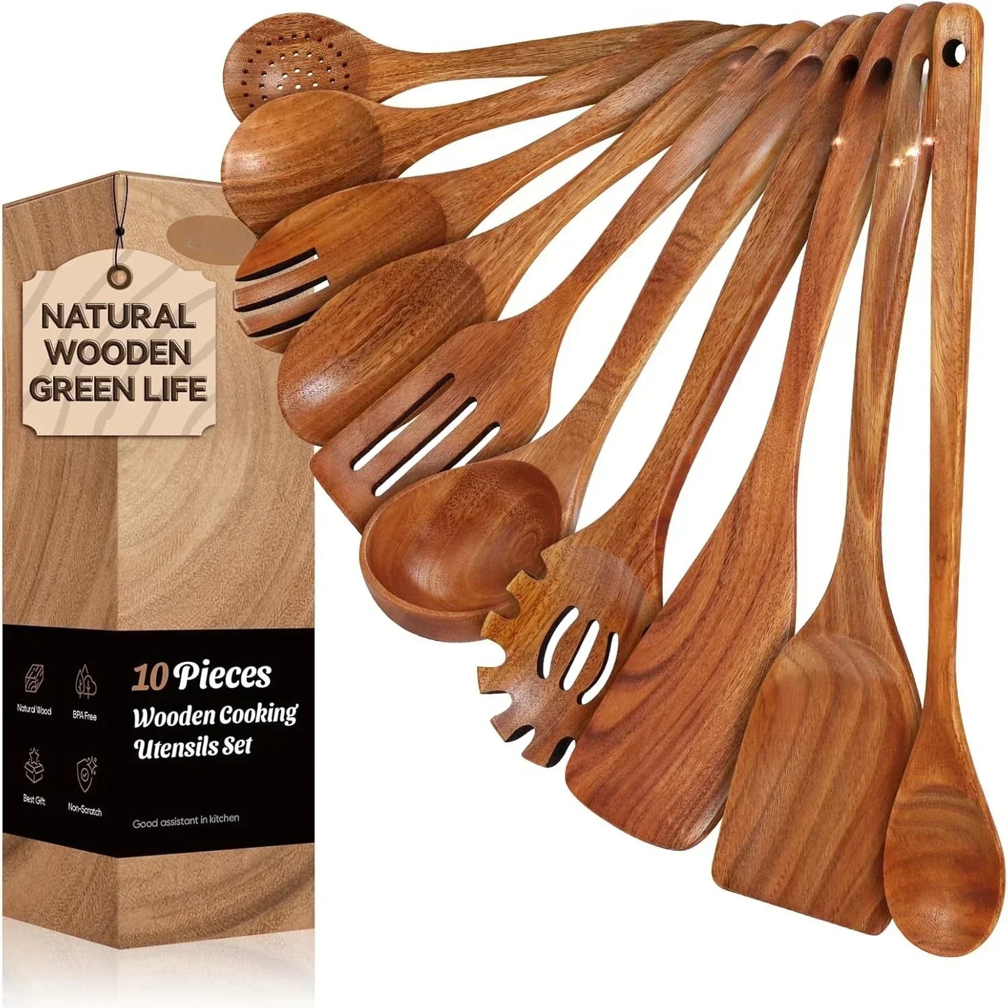 Teak Wooden Utensils Set