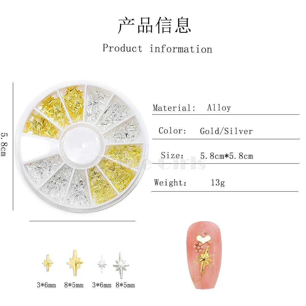 Gold Silver Starlight Nail Rhinestones