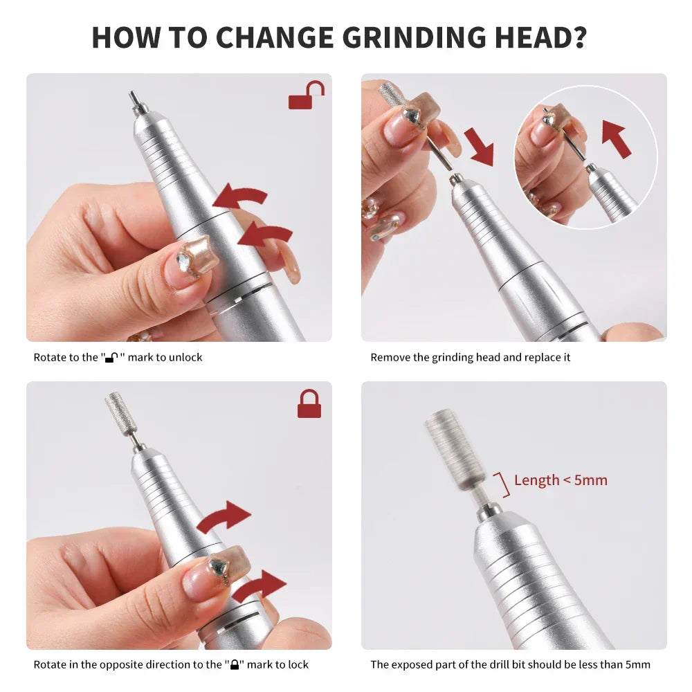 Professional 45000RPM Electric Nail Drill