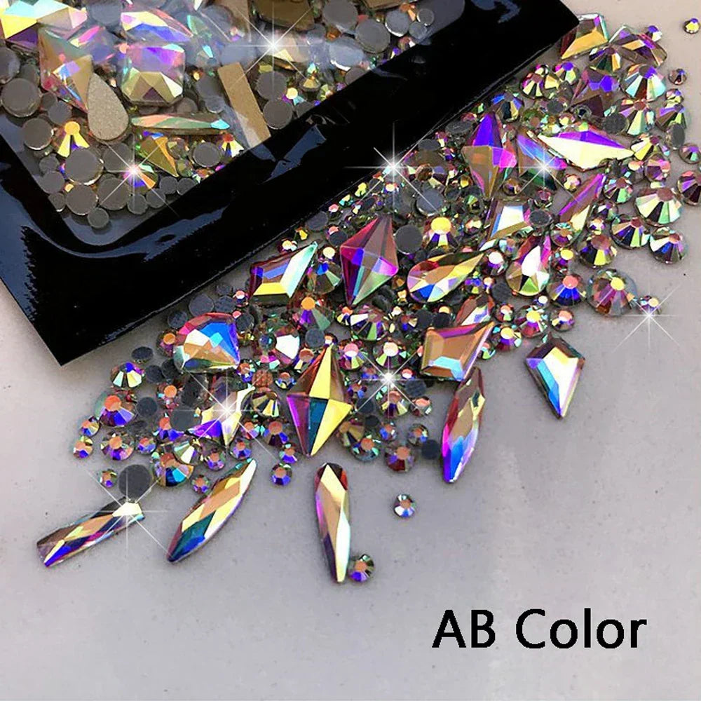 Y2K Glass Rhinestone Nail Set