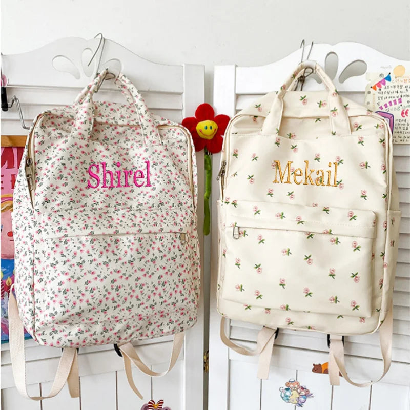 Japanese Style Floral Student Backpack