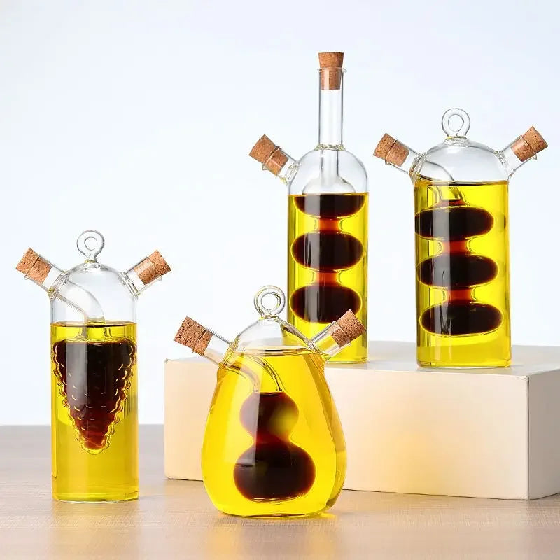 Dual-Spout Glass Oil Dispenser