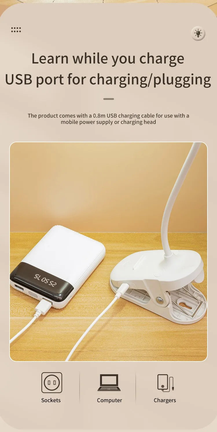 RUDECK USB Rechargeable LED Desk Lamp