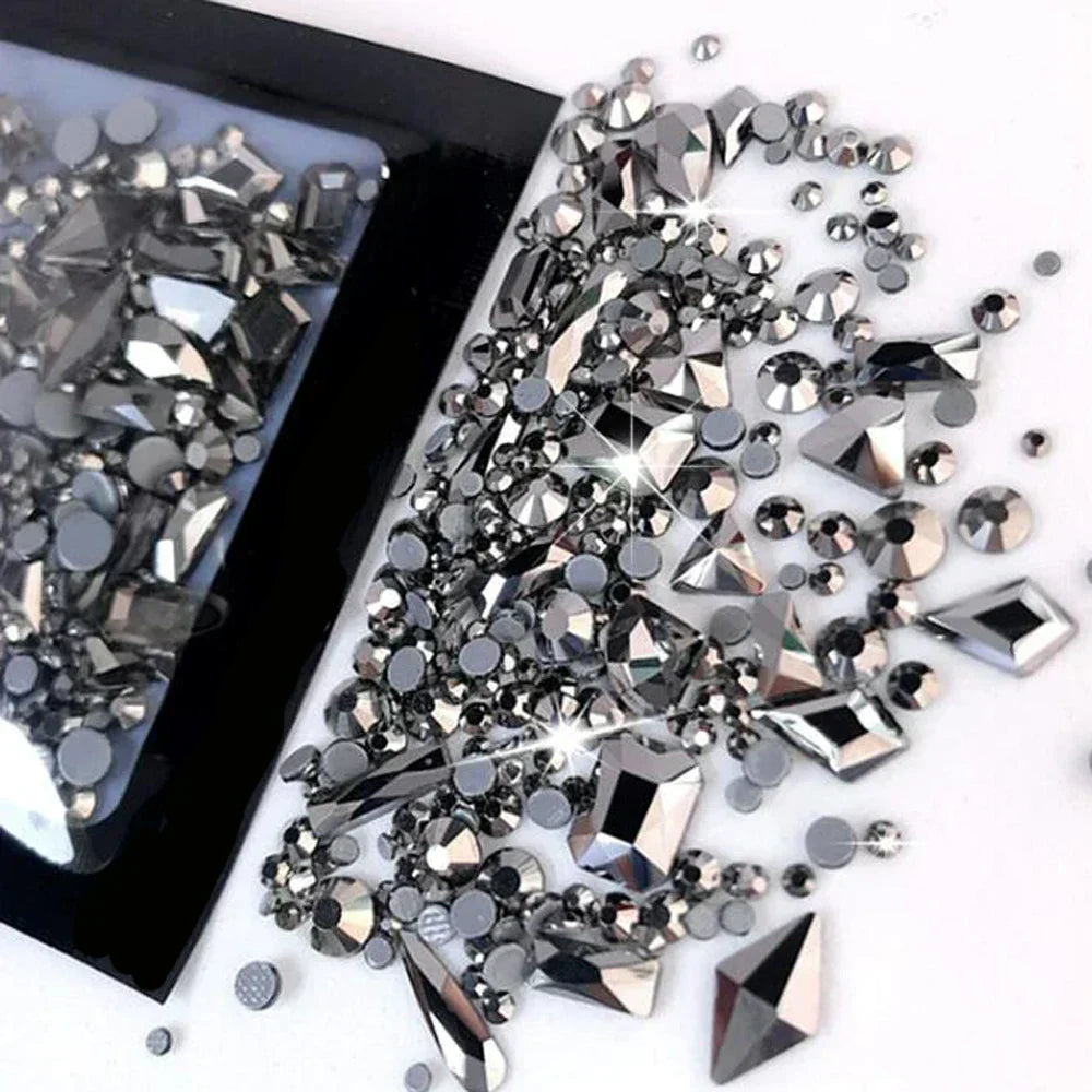 Y2K Glass Rhinestone Nail Set