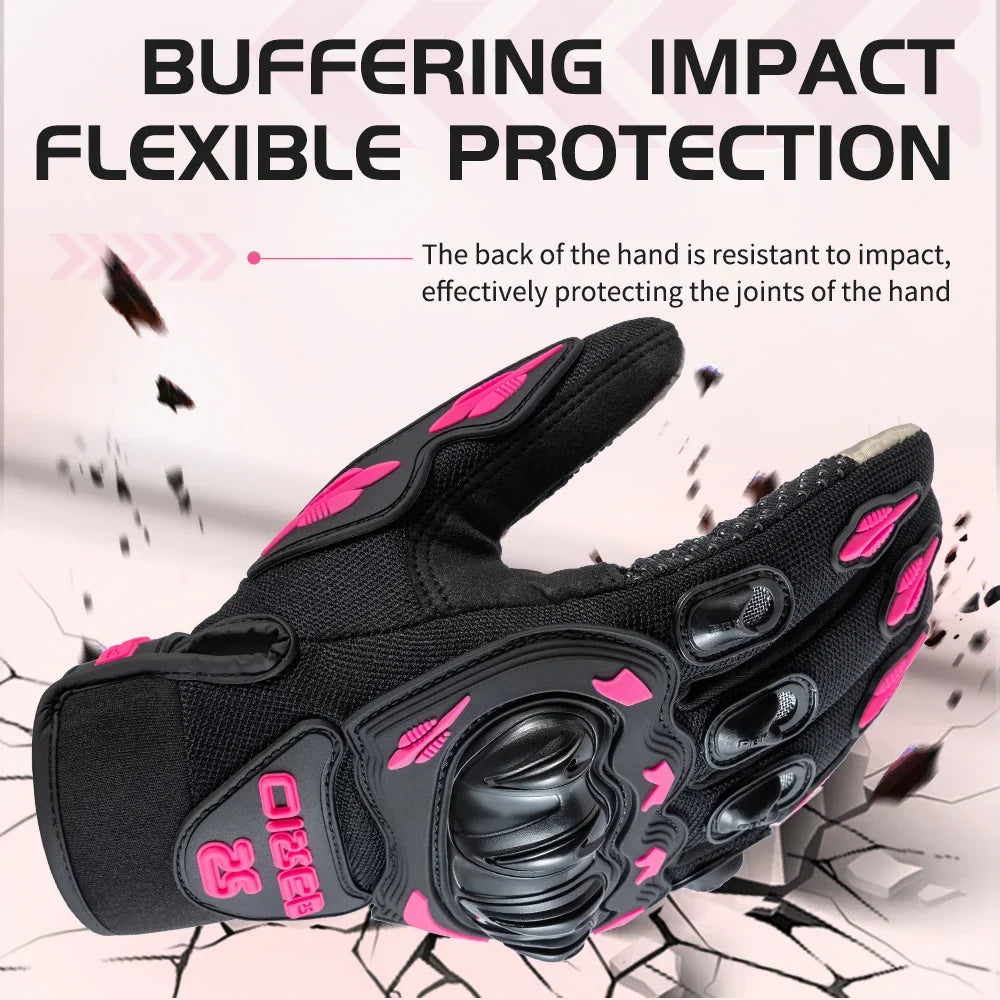 Women’s Pink Motorcycle Riding Gloves