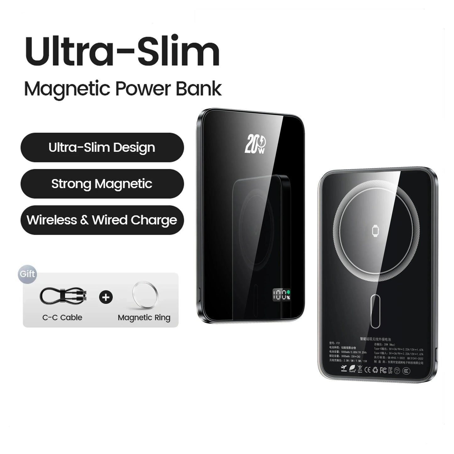 10000mAh 20W Magnetic Power Bank
