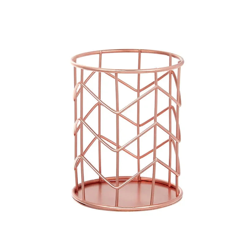 Cylindrical Wrought Iron Brush Organizer