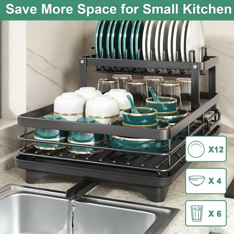 Large Black Dish Drying Rack