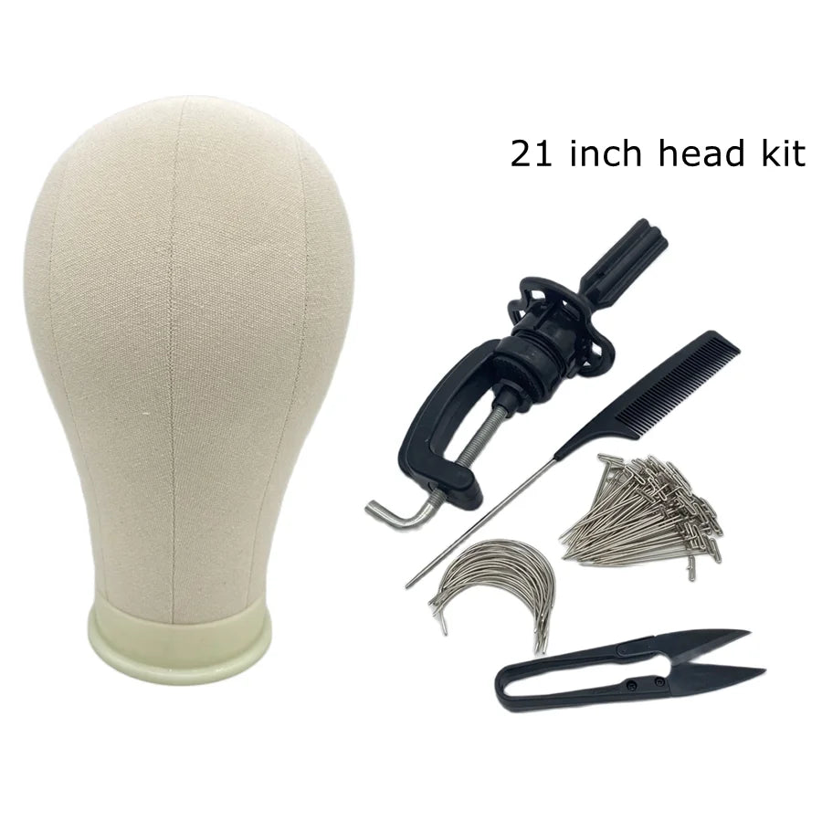 Canvas Block Wig Head Stand