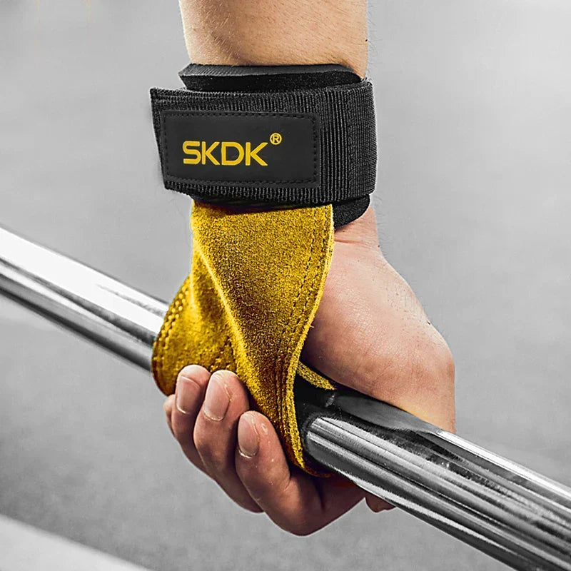 Cowhide Gym Grips with Wraps