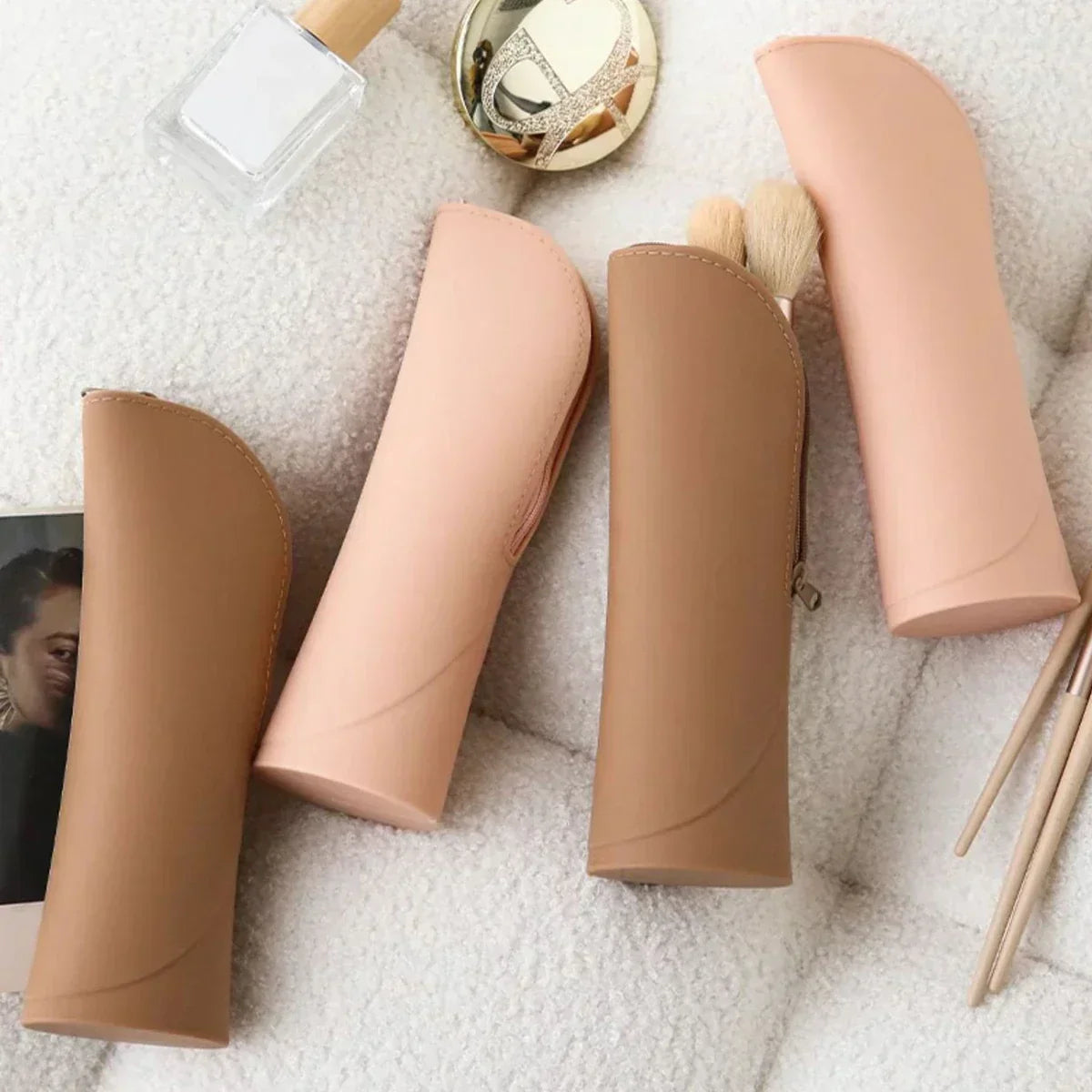 Silicone Vertical Makeup Brush Bag