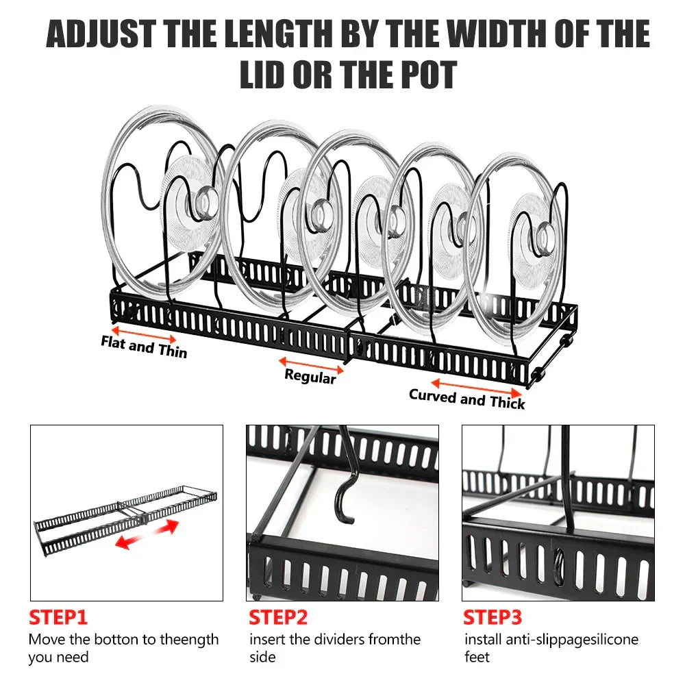Adjustable Cookware Storage Rack